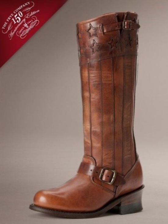 Frye Shoes - RARE Frye Engineer Americana Ltd Ed Anniversary Leather Tall Boots Women 7.5 Tan